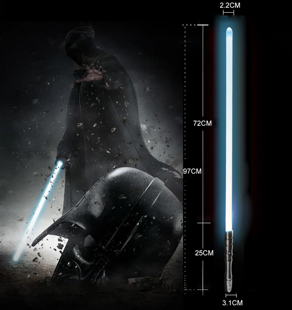 Black HD ice blue Светильник saber со звуковым сигналом, светильник Jedi Sith Luke, подвесной светильник Saber Force, изменяющий цвет, с металлической ручкой - Цвет: Black HD ice blue