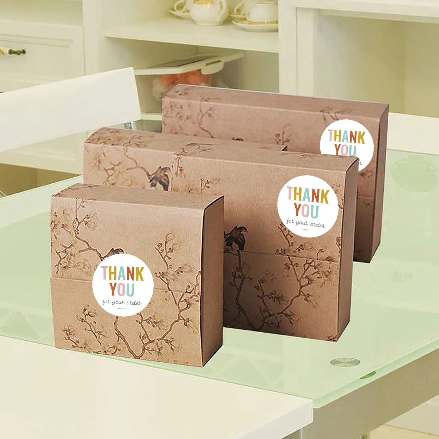 

500Pcs/roll Floral Thank You Sticker Envelope Scrapbooking Seal Label 1 inch for Store Business Gift Decor Handmade Sticker