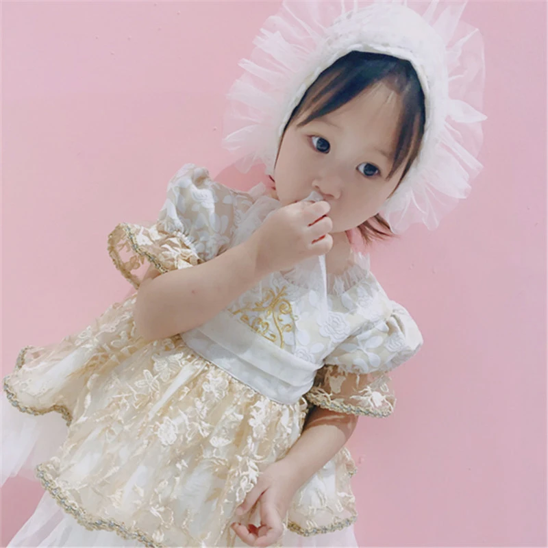 Осень-зима испанские Детские платья для девочек платье принцессы с бантом