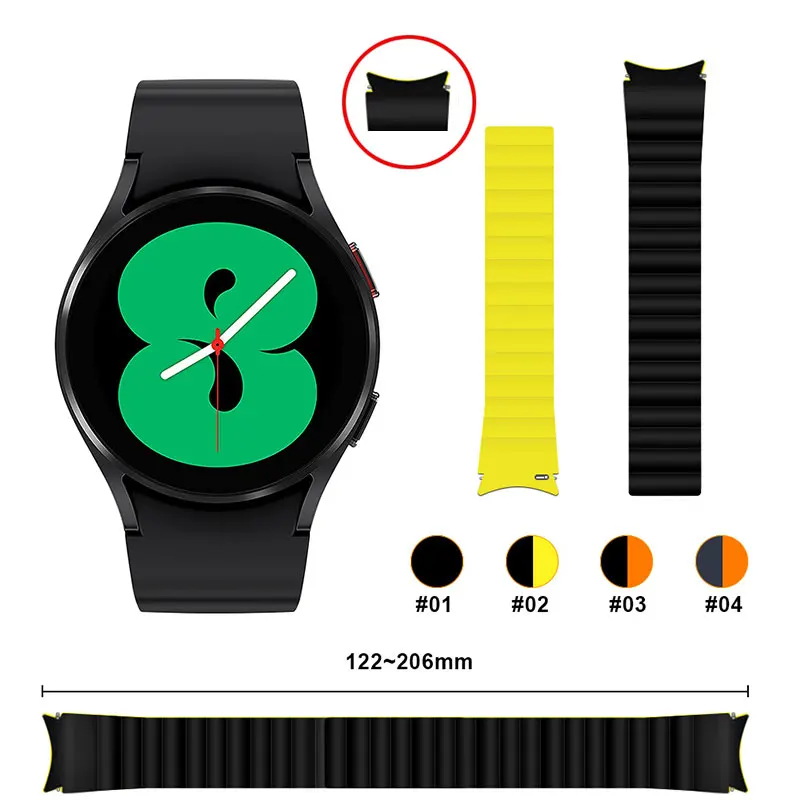 

Magnetic loop for Samsung Galxy watch 4 Classic Original Silicone Wristband Bracelet For Samsung Galaxy watch 4 40mm 44mm 46mm