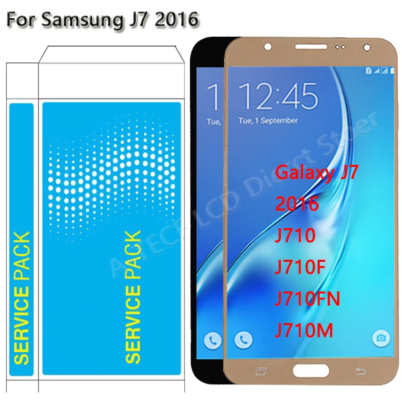 Высококачественный ЖК-дисплей j710 для Samsung J7 2016 J710 с сенсорным экраном и