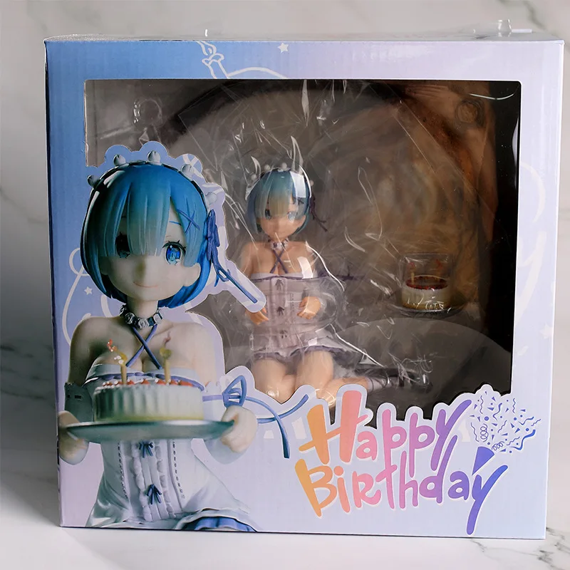 

Anime Figures Re:Life In A Different World From Zero Birthday Cake Rem Ver. PVC Action Figures Collection Model Toys Gift 13CM
