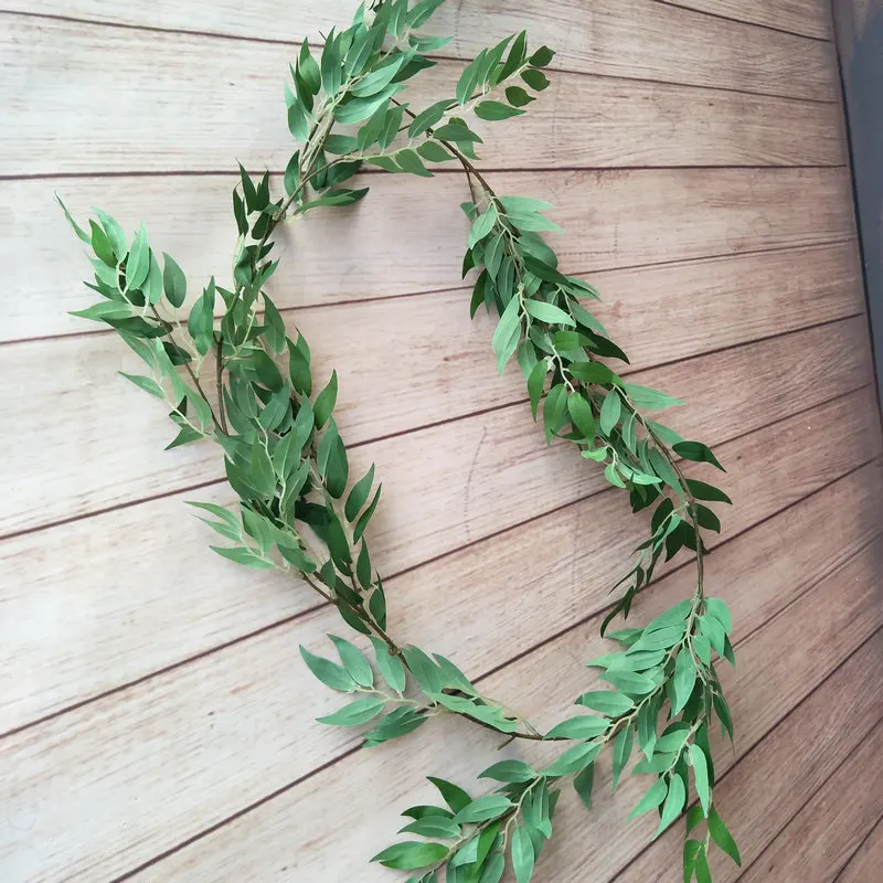 190 см длинный зеленый и белый ива лоза шелк оливковое растение Украшение