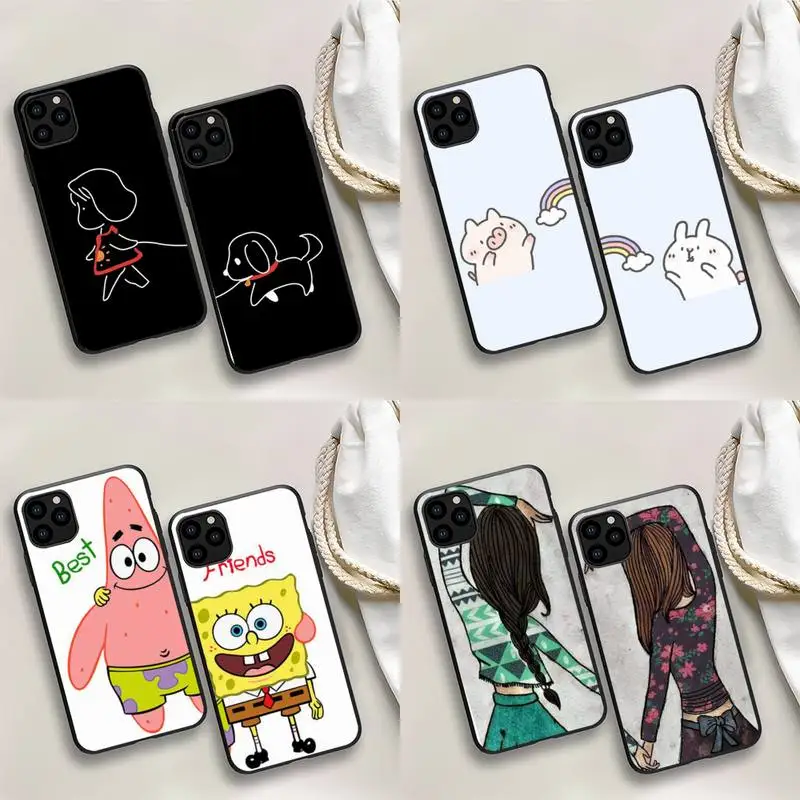 

Always And Forever Best Friends Cartoon BFF Phone Case For iPhone 13 12 mini 11 Pro max 8 7 6S Plus X XS 5S SE 2020 XR Capa