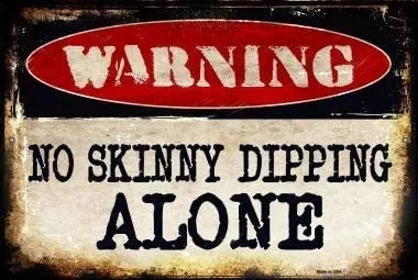 

Losea No Skinny Dipping Retro Metal Vintage Tin Signs Bar Wall Decor 12 X 8