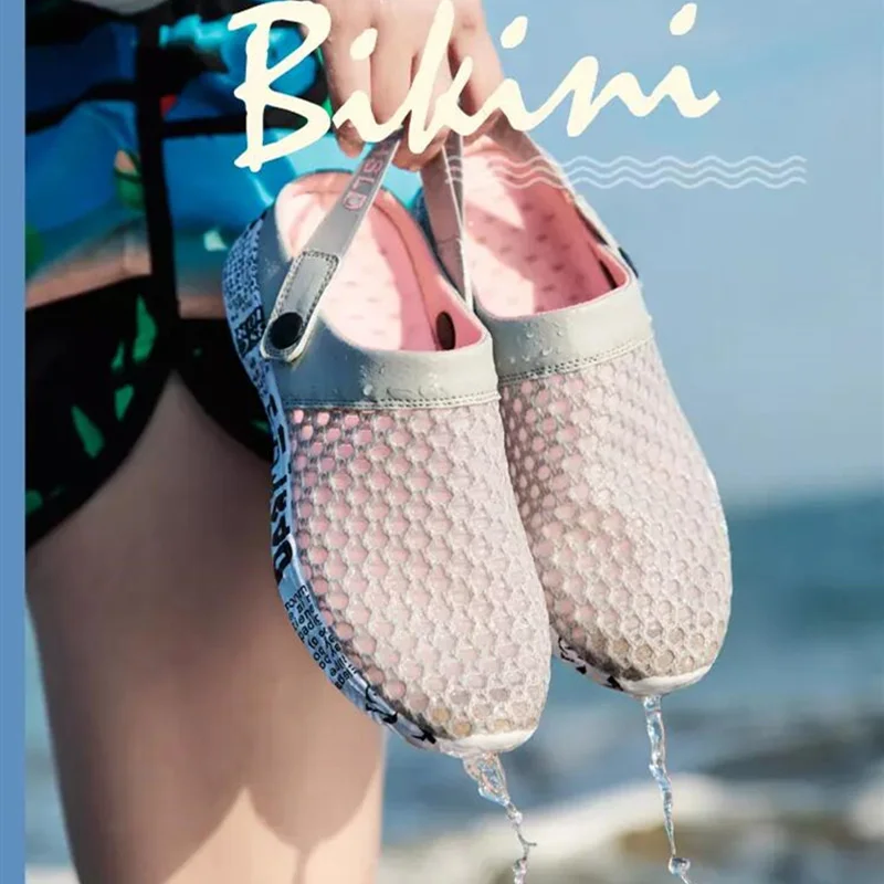 Мужские сетчатые сандалии садовые сабо легкие дышащие женские прогулочные