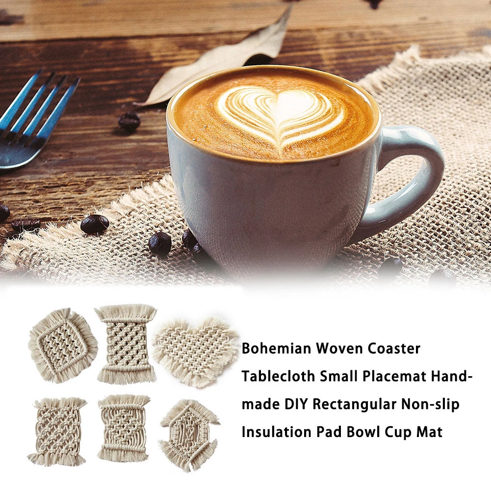 Плетеная подставка богемная скатерть маленькая ручной работы DIY настольное