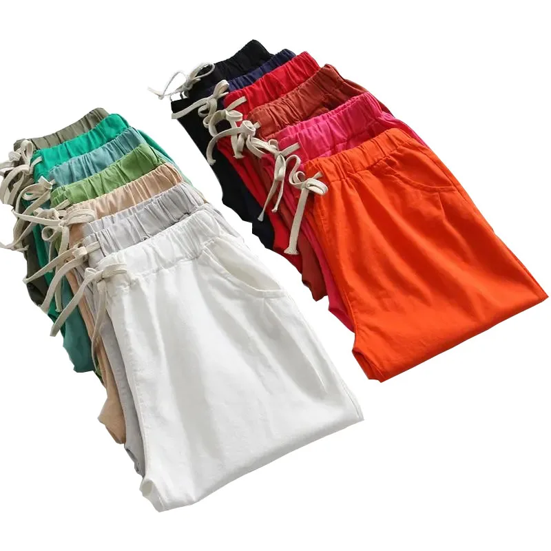 

202 new spring/ summer/ fall women Solid Color High Waist Casual Straight Loose Wide Leg Trousers Loose casual linen harem pants