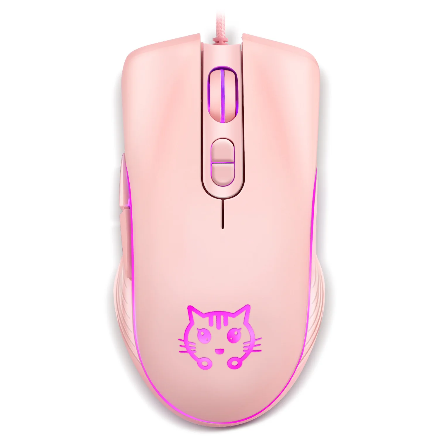 

6D 2400 DPI Mute Mouse Matte Ergonomic Mause Cute Cat RGB Backlight Gaming Mice for PC Laptop Gamer Girls Kids Gift