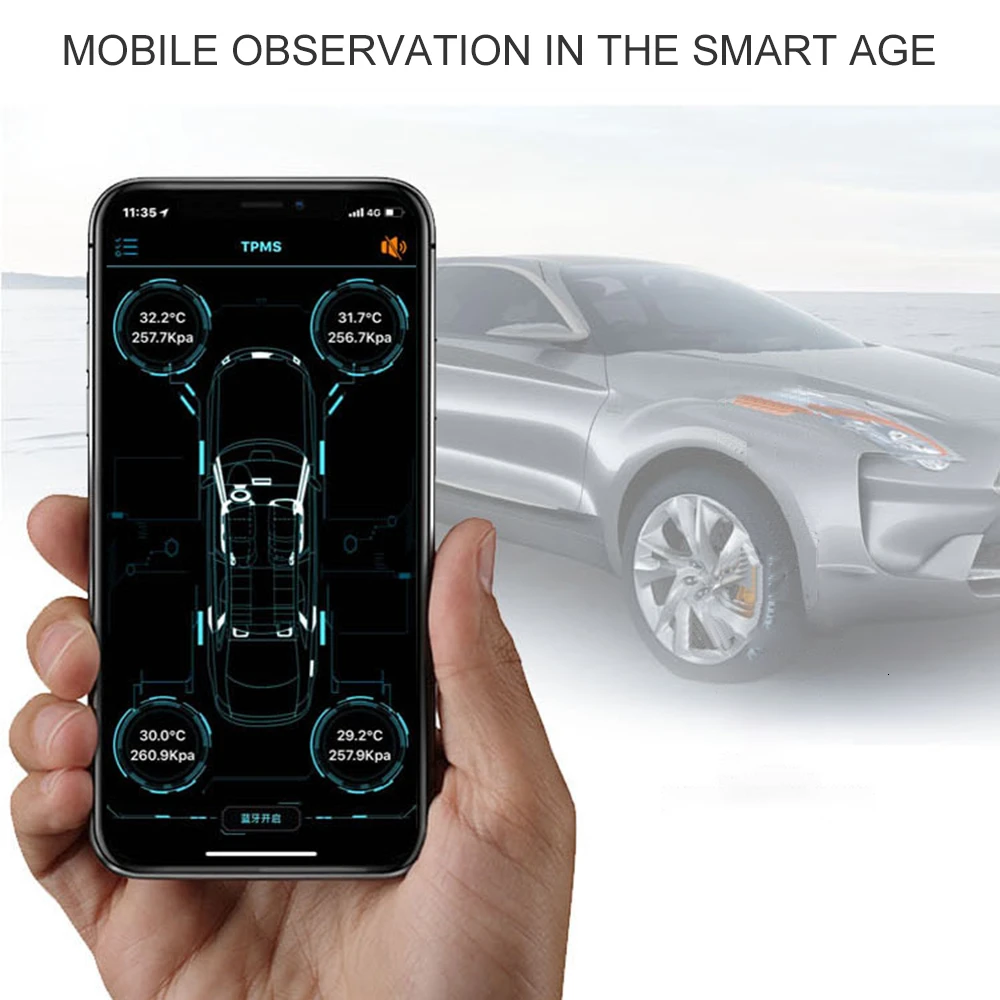 Новый автомобильный TPMS Bluetooth 4 0 монитор давления в шинах Система