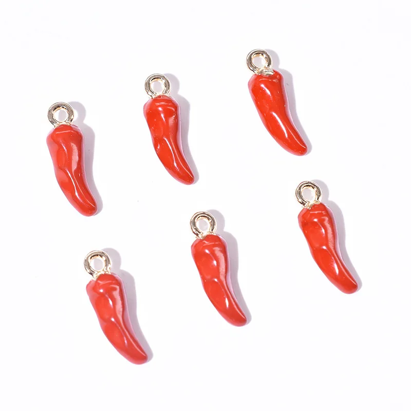 Эмалированные Подвески в виде золотого перца чили 5 х17 мм|Шармы| |