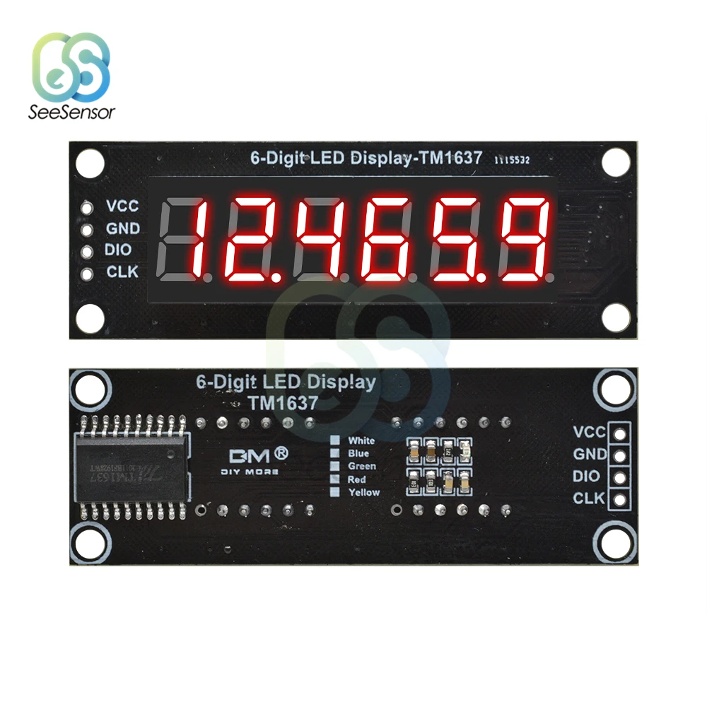 TM1637 0 36 дюймов 6 значный 7 сегментный светодиодный цифровая трубка Дисплей