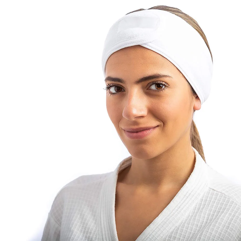 

Eyelashes Extension Spa Facial Headband Wrap Head Terry Cloth Headband Make Up Stretch Towel with Magic Tape Makeup Accessories