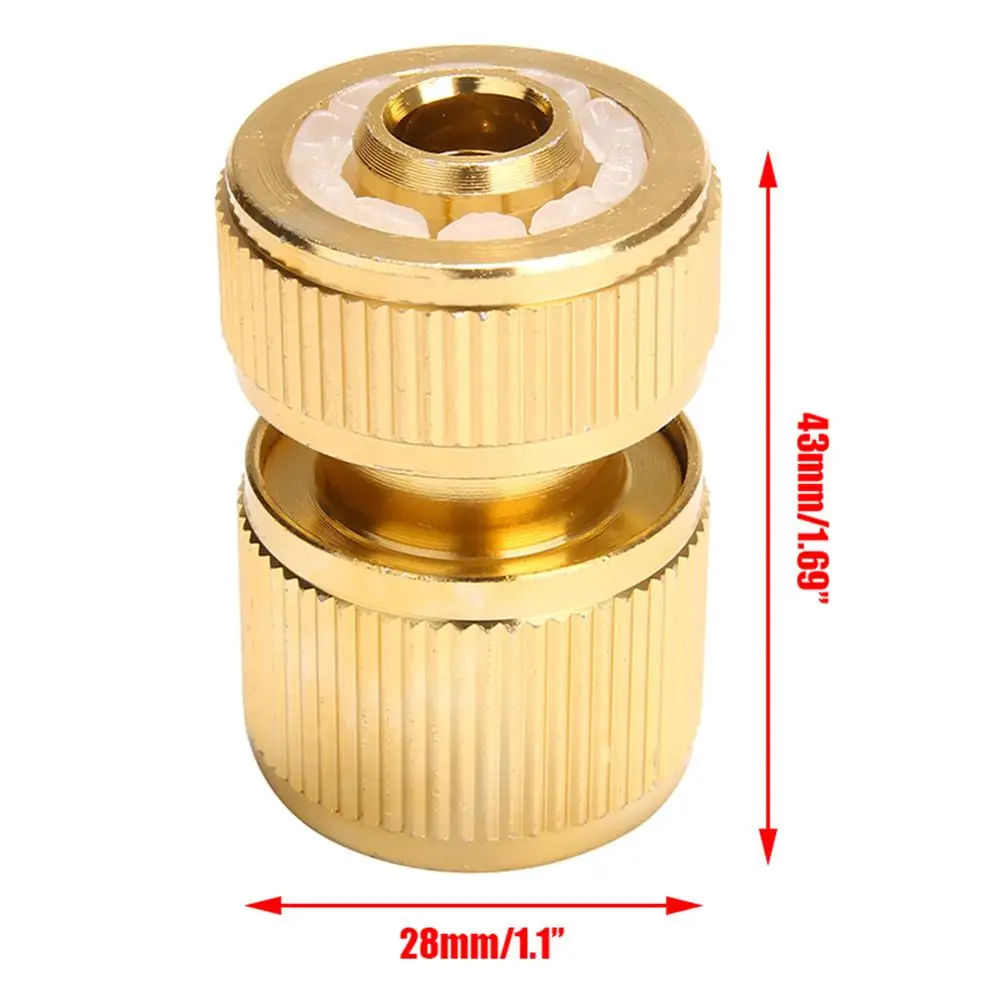 Brass-Coated Hose Adapter, 1/2" Quick Connect Swivel Connector Garden Hose Coupling Systems for Watering Irrigation images - 6