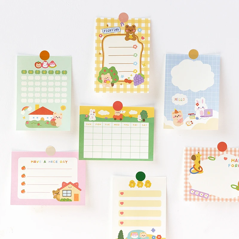 

50Sheets/pack Cartoon Animal Rabbit Memo Pad Stickers Decal Sticky Notes Scrapbooking Diy Kawaii Notepad Diary 506