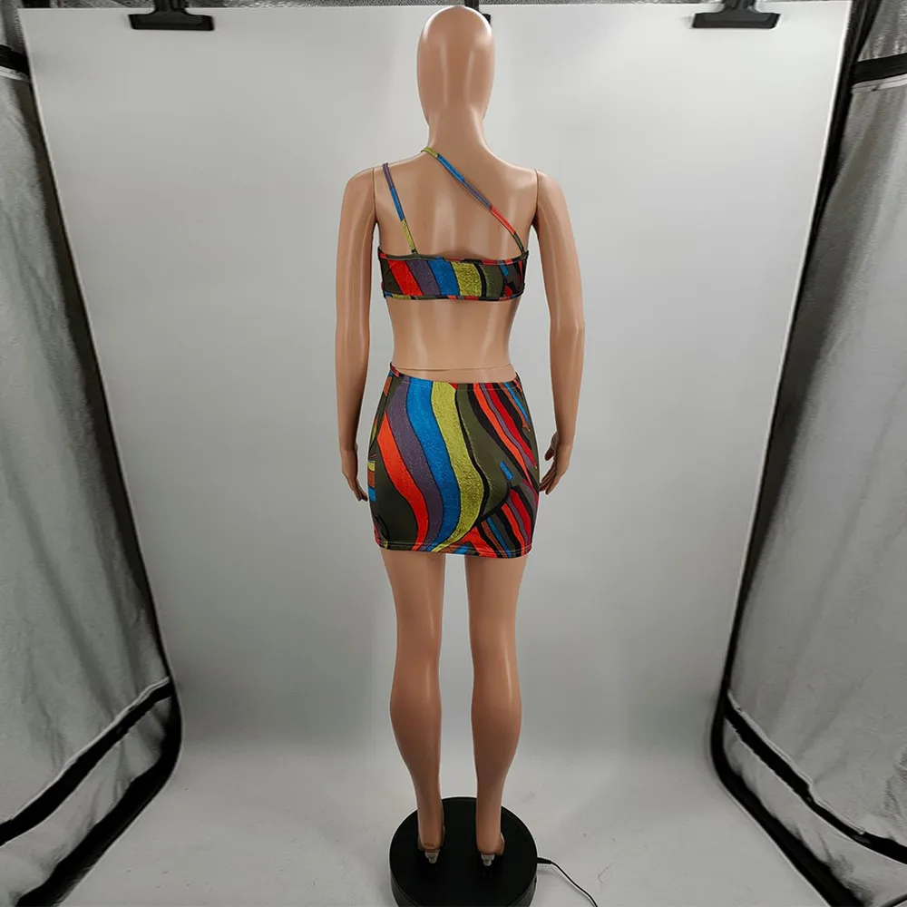 

Aesthetic Printed Sexy Party Clubwear Mini Dress Women One Shoulder Sleeveless Pencil Dress Streetwear Backless Cut Out Vestido