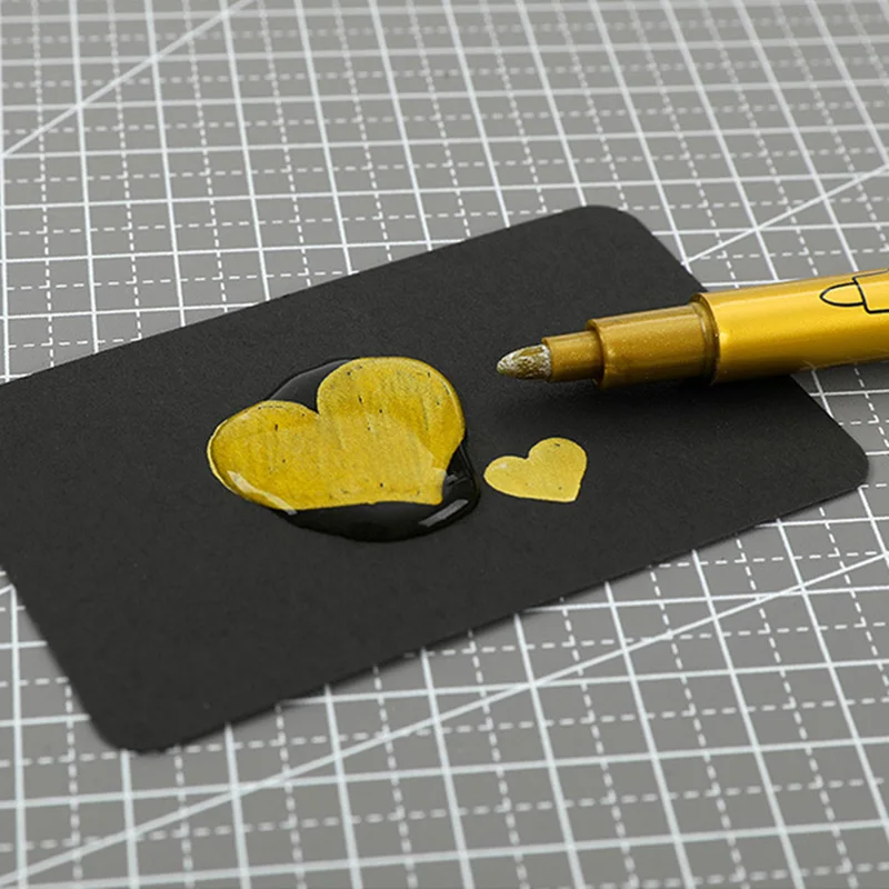 2 шт./лот водонепроницаемый Перманентный Маркер ручки золотого и серебряного