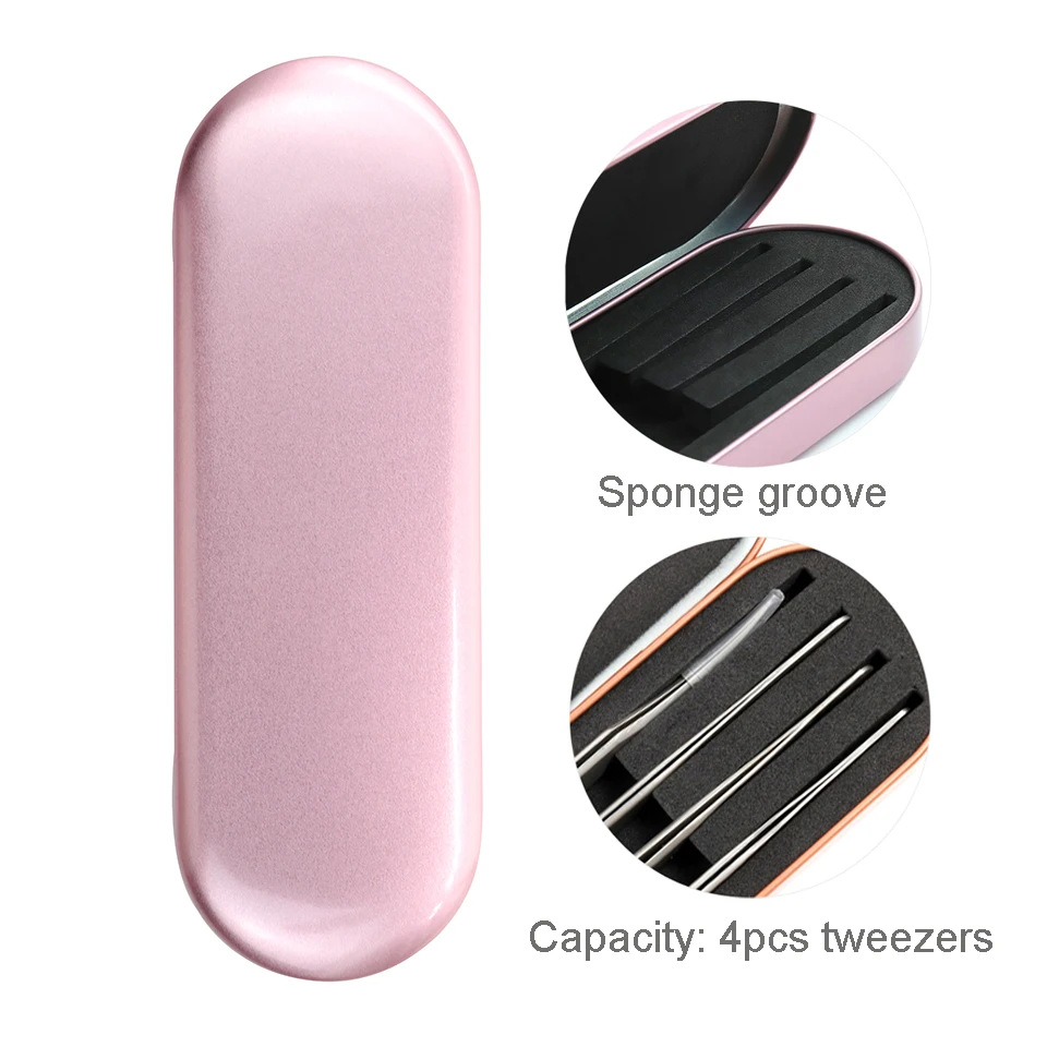 Коробка для хранения профессионального инструмента для нанесения ресниц с четырьмя ячейками.