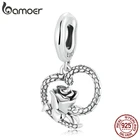 Женский винтажный браслет Bamoer, браслет из стерлингового серебра 925 пробы с подвеской в виде змеи и розы, ювелирные украшения, Подарочные Подвески