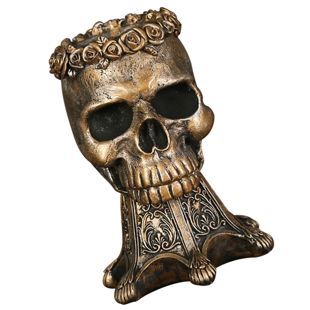 

1Pc Decorative Skeleton Statue Adornment Household Furnishing (Bronze)