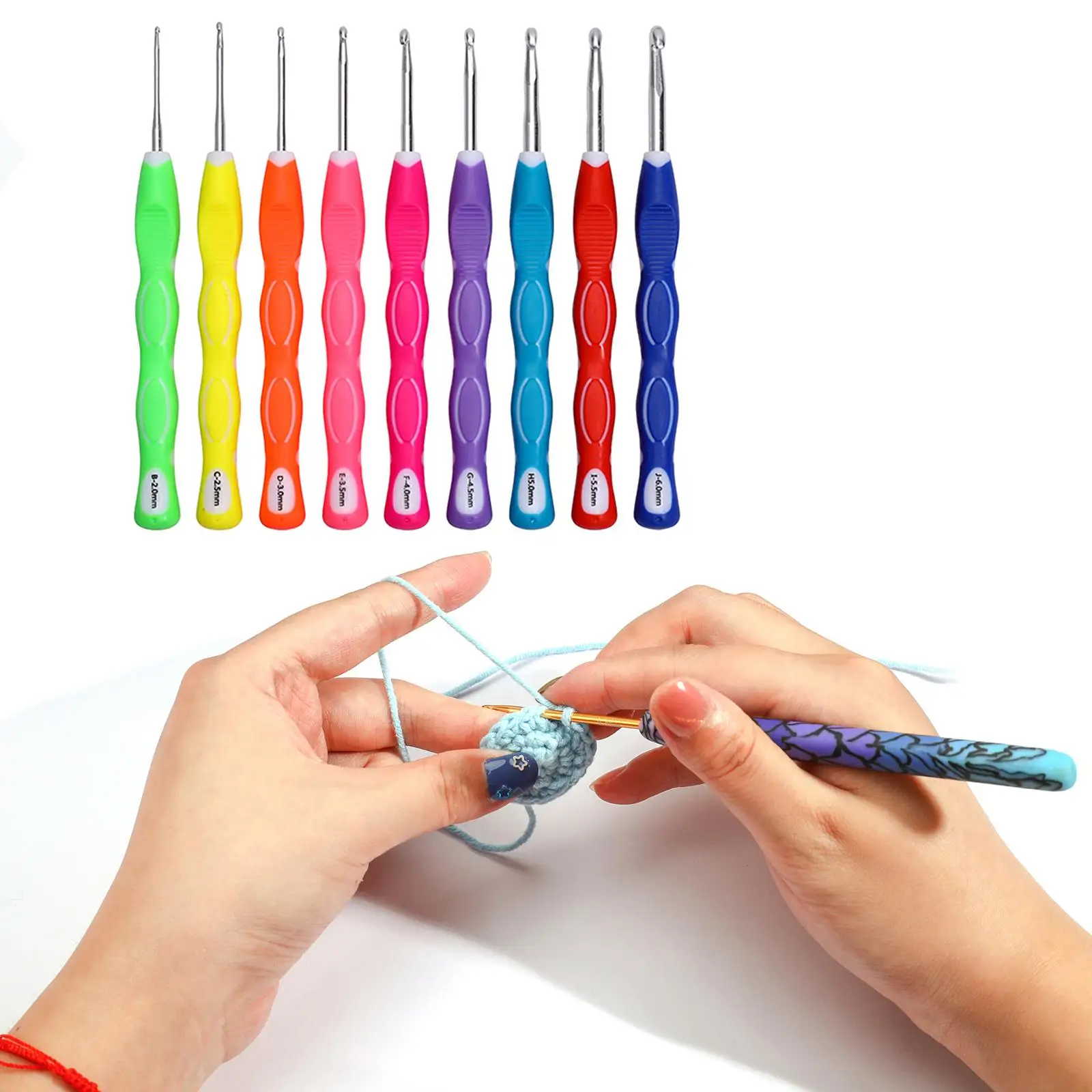 9 шт. Алюминиевые крючки для вязания 2-6 мм | Дом и сад