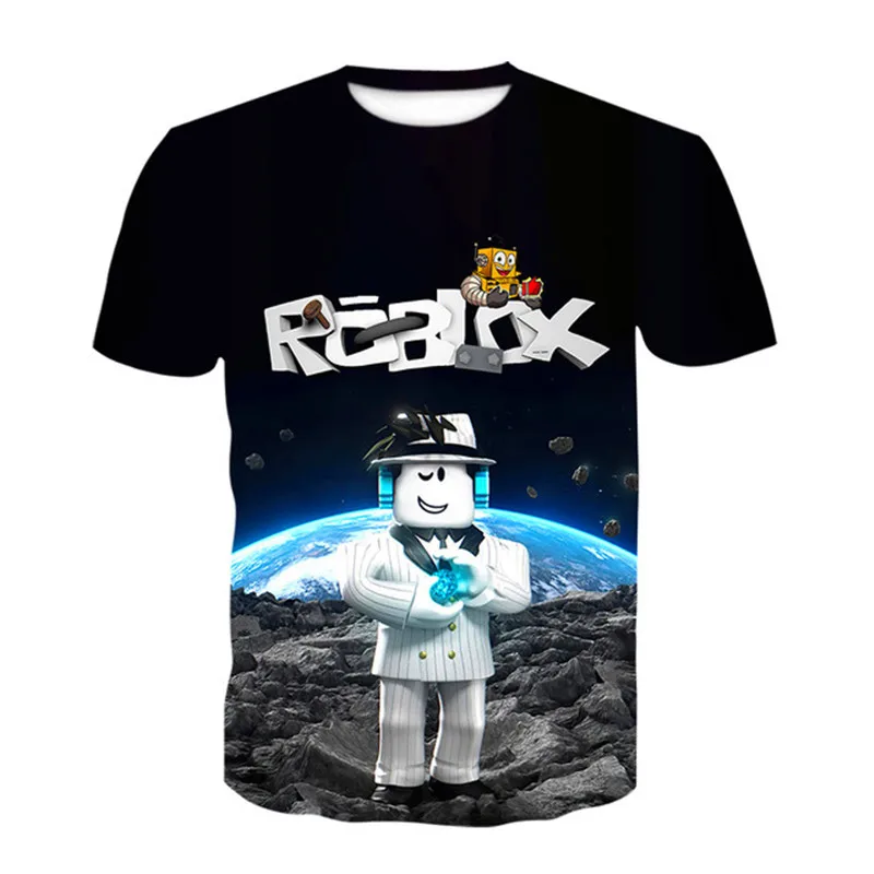 

Summer New Boys Kawaii Robloxing Game 3d Printing T-shirts Cartoon Short-sleeved Men's T-shirt Summer Casual All-match Tops