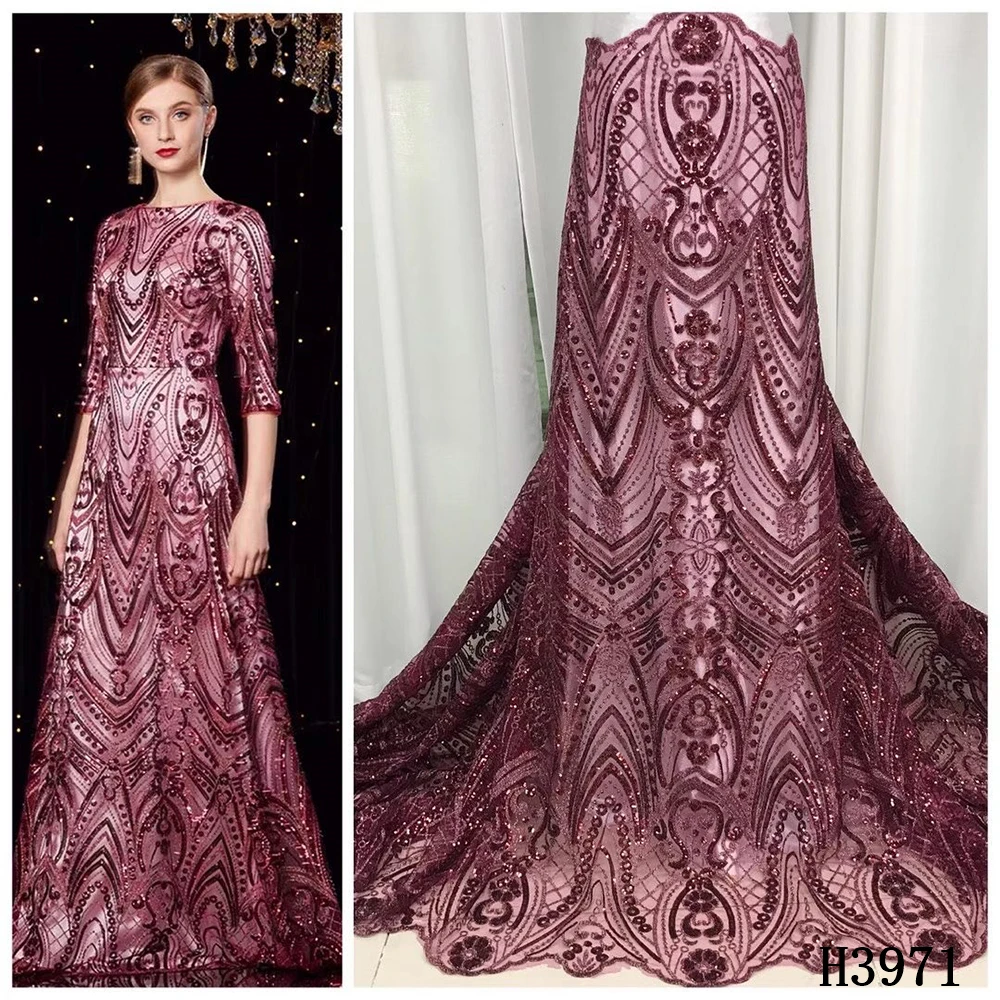 

Lace Fabric Sequins Tulle Lace Fabric African Lace Fabric 2020 High Quality Nigerian Lace Embroidered Lace For Women Dress