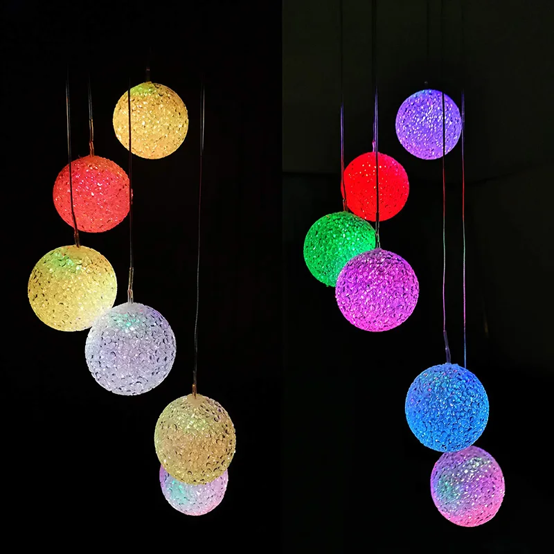 

Outdoor Solar LED Ball Light Colorful Wind Chime Light Decoration Lamp H88F
