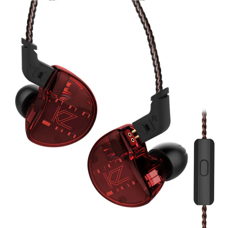 red with mic KZ ZS10 4BA+1DD In ear Earphone Hybird Dynamic Armature Earbuds Headset for KZ ZSN PRO ZS10 PRO ZST CCA C10 C16 V80 - Цвет: red with mic