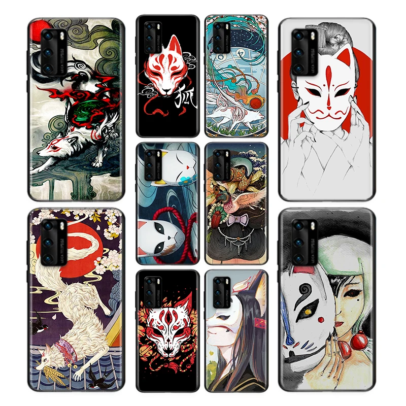 

Soft TPU Japanese Style Anime For Huawei P8 P9 P10 P20 P30 P40 P50 Pro Plus Lite 2019 2017 RU E Mini Black Phone Case
