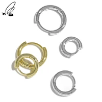 ssteel 925 sterling silver circle minimalist hoop earrings gift for women temperament geometric designer accessories jewellery