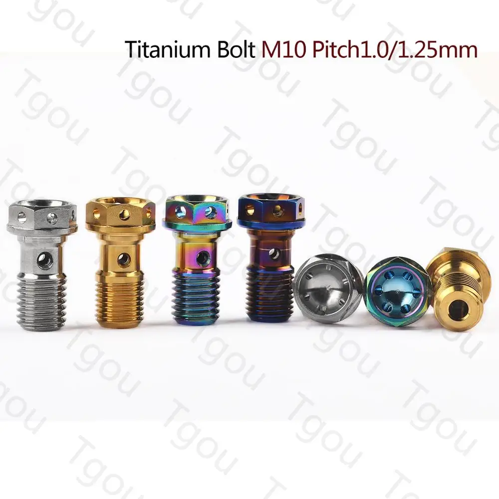 

Tgou Titanium Bolt M10 1.0 1.25 Pitch Banjo Screws for Brembo Brake Line & Single Hole Clutch Banjo