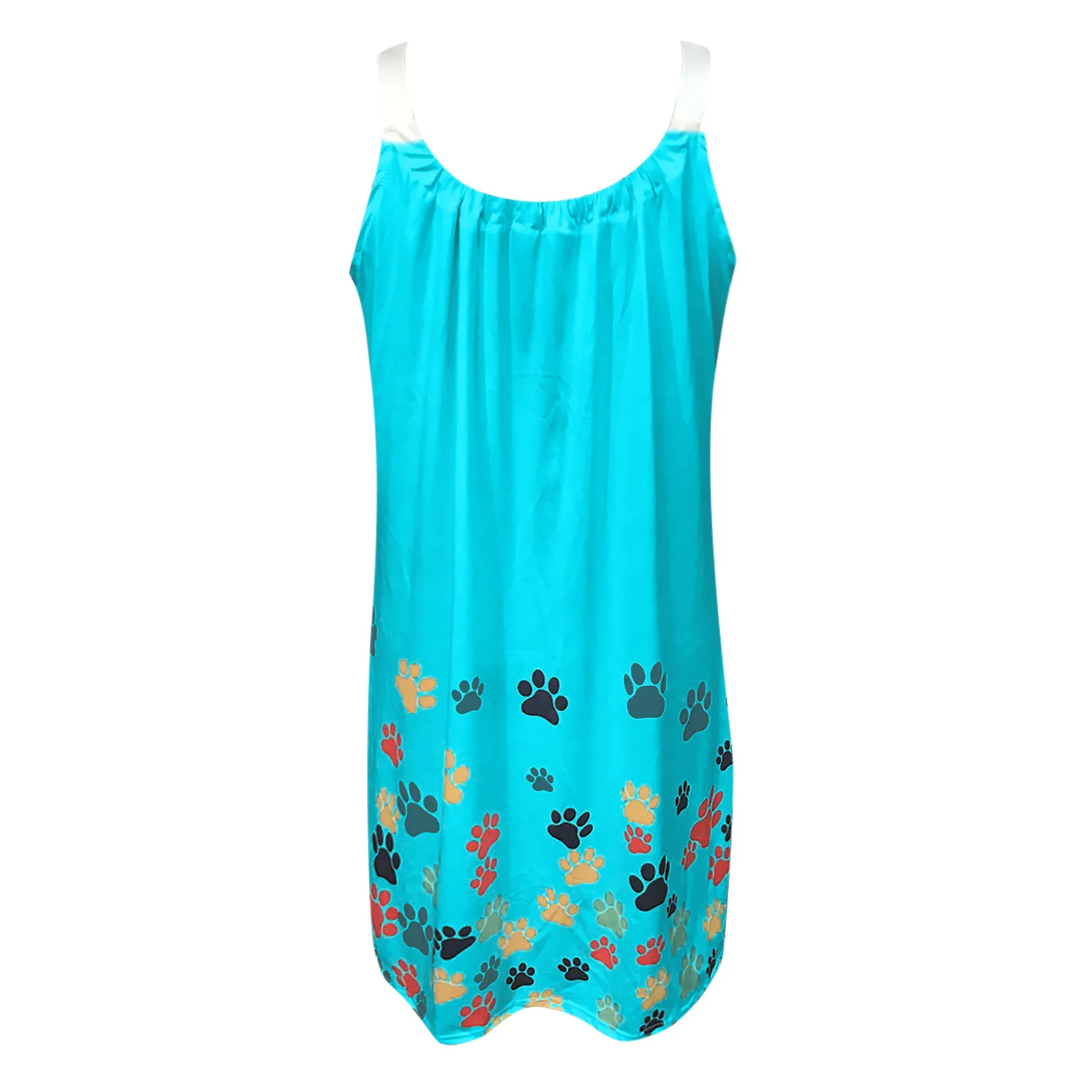 

Hot New Products Light blue floral Printed Sling dress Seaside Casual beach Dress Women Cute 2021 #t3g