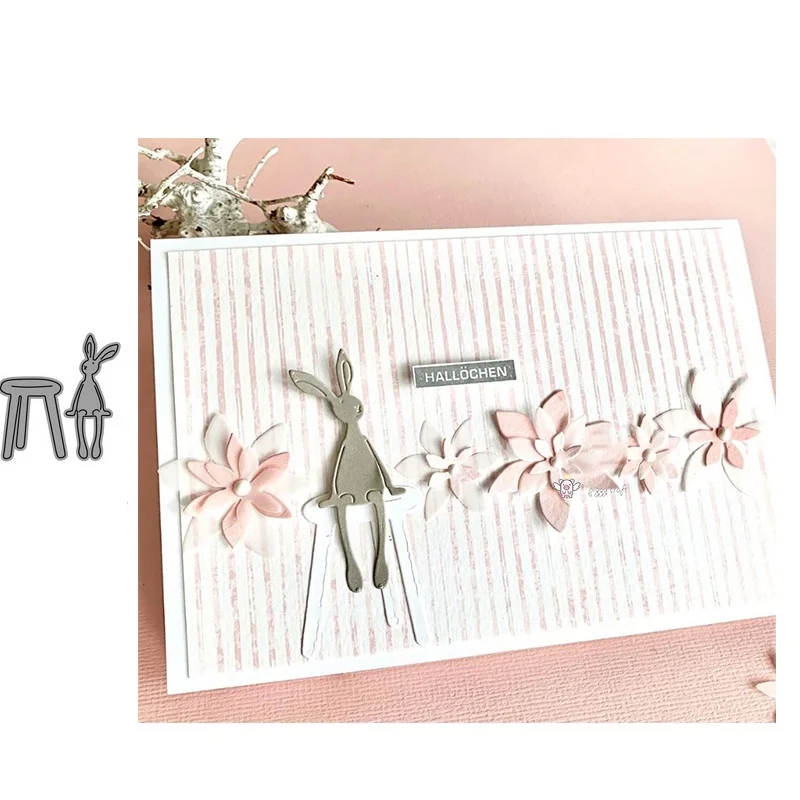 Crazyclown стул кролик металлический Трафаретный вырубной штамп кроя Трафареты для