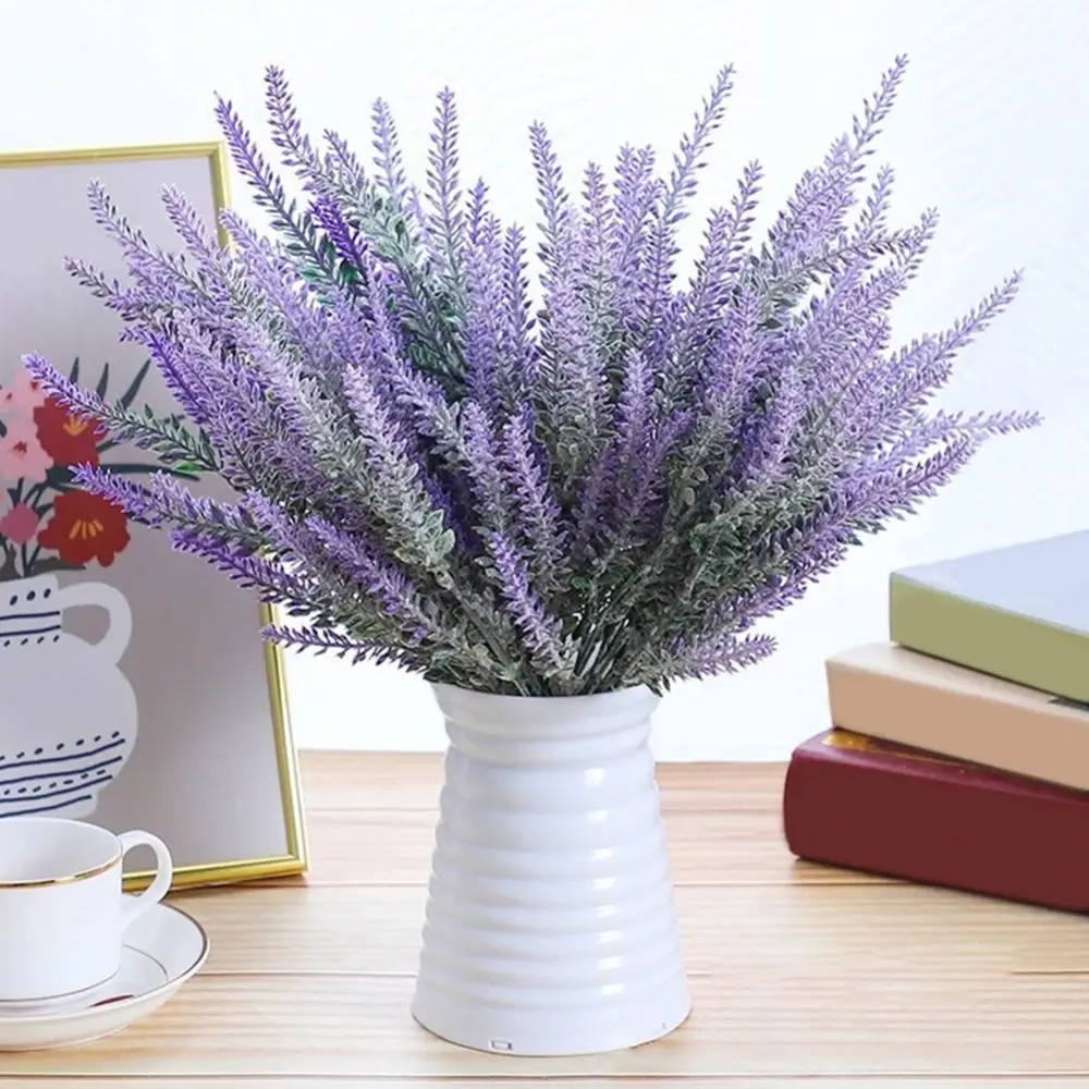 1Pc Artificial Fake Flower Lavender Plants Bright Color Outdoor Wedding Garden Home DIY Decoration Home Decor Wholesale Cheap