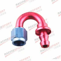 8an 8an 180 degree push on hose end fitting adaptor fuel oil line redblue