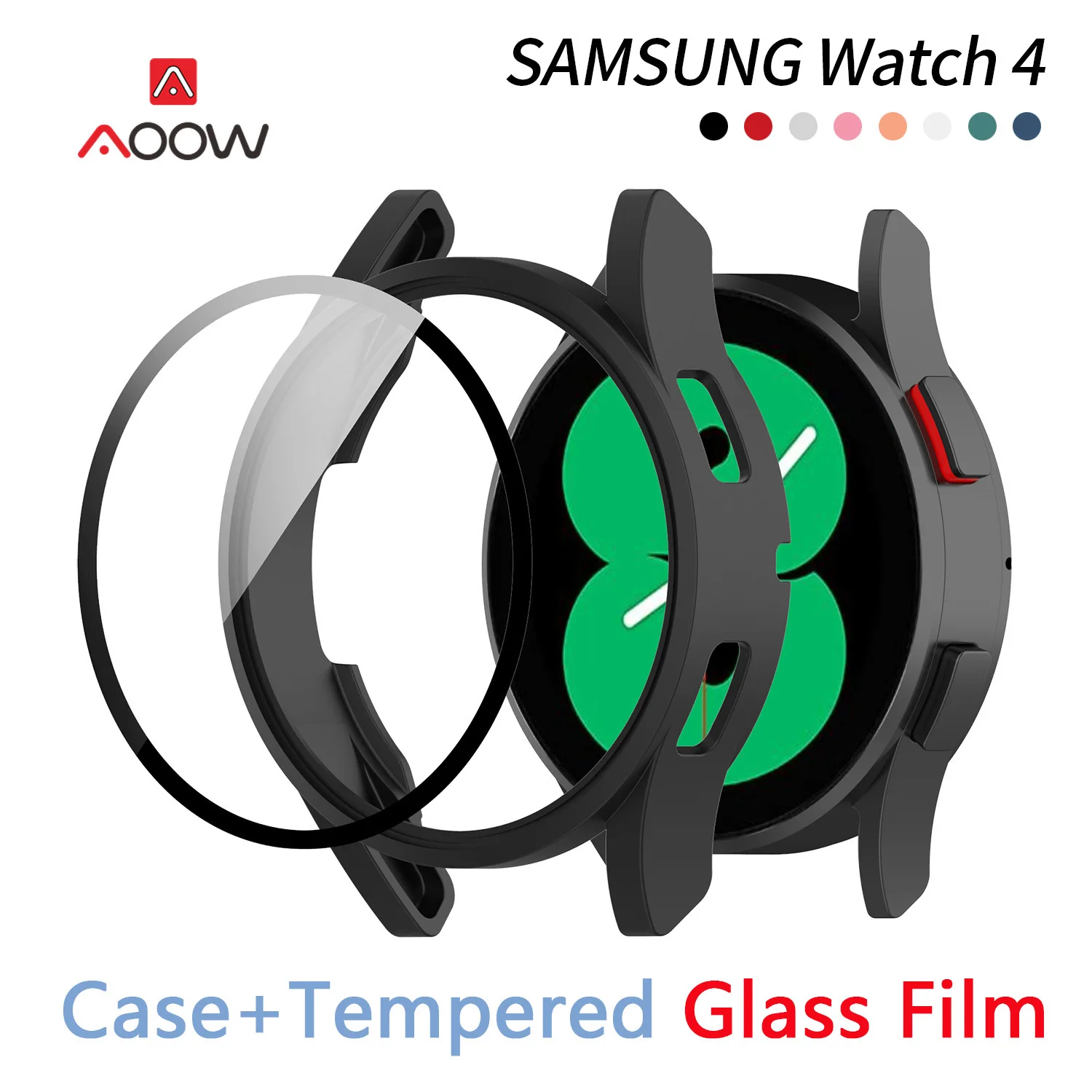 

Case+Tempered Glass Film for Samsung Galaxy Watch 4 44mm/40 TPU Plated All-around Anti-fall Screen Protector Cover Classic 46mm
