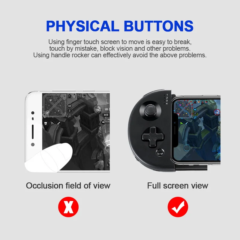 Беспроводной Bluetooth геймпад для iPhone Android игровой контроллер телескопический