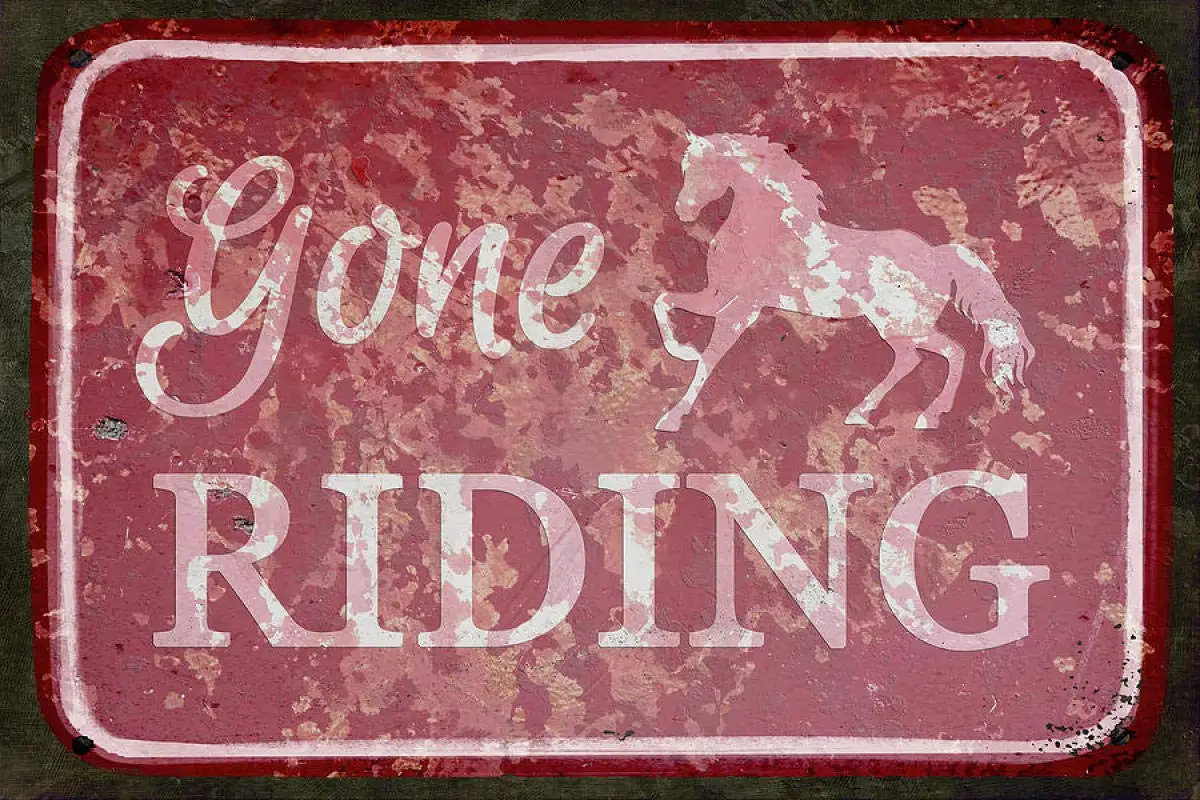 

Gone Riding Aluminum Sign for Home Coffee Wall Decor 8x12 Inch