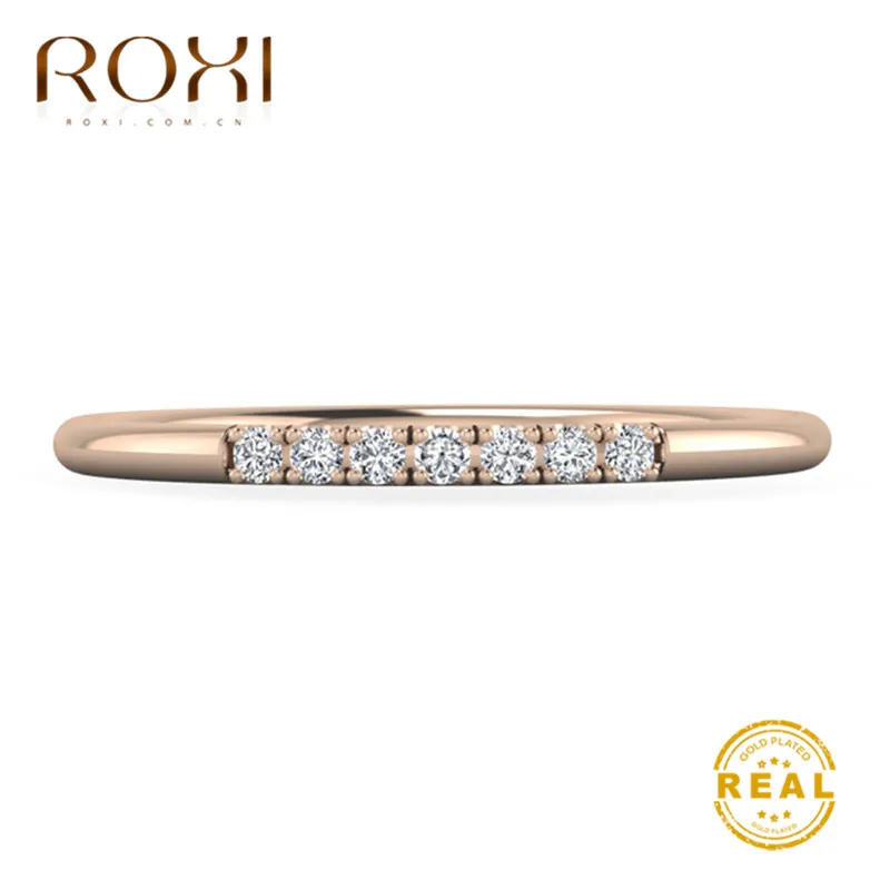 ROXI Micro Pave циркониевые кристаллические кольца для женщин классические
