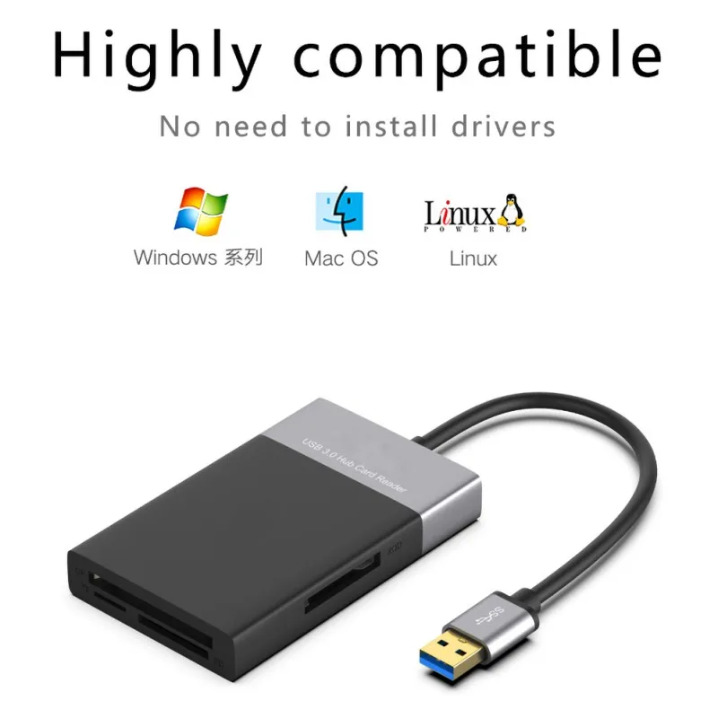 Мультимедиа SD-кардридер USB 3.0 адаптер памяти CF с возможностью одновременного чтения карт для TF XQD on.
