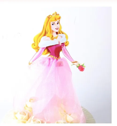 Princess 5 1 Набор «С Днем Рождения» Микки Маус мультфильм торт Топпер кекс флаг бумаги соломинки Беби-Шауэр выпечка торта ко дню рождения вечерние украшения - Цвет: Princess 5