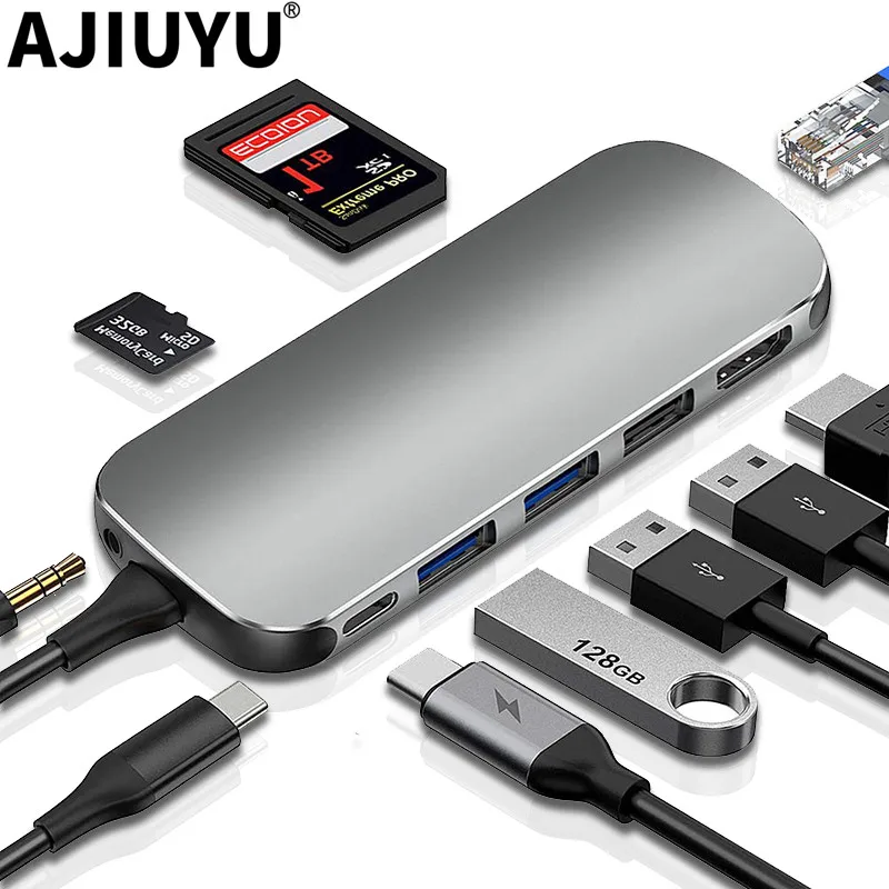 Usb хаб AJIUYU C переходная док станция USB 3 0 HDMI для MacBook Pro Air аксессуары разветвитель Type