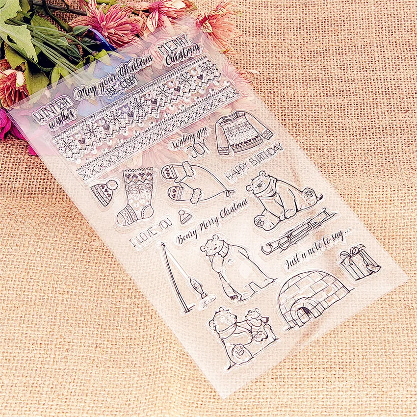 16 5*22 5 см игрушка медведь прозрачные штампы/силиконовые уплотнения Ролик Штамп