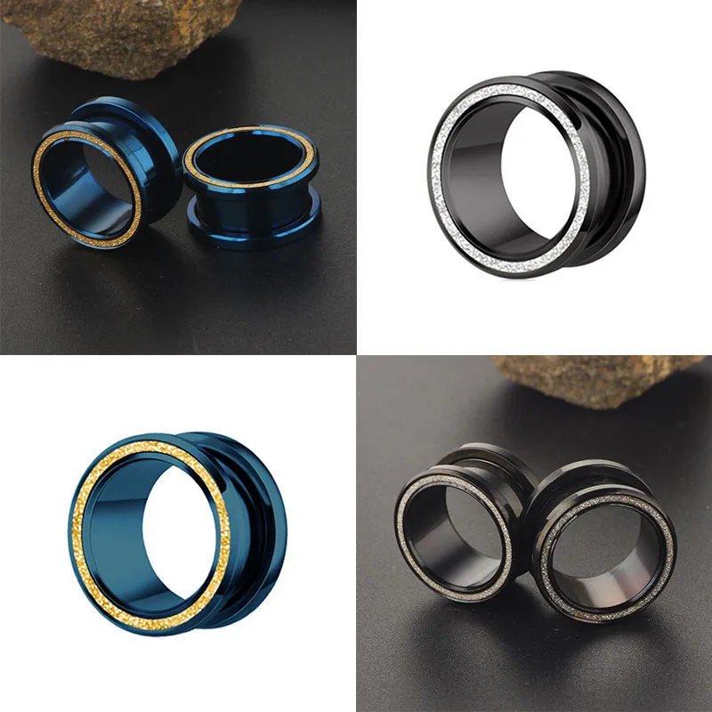 

Ear Piercing Tunnels Ring Plugs Gauges Screw Expander Piercing Expander Earrings Stainless Steel Body Jewelry Earrings 6mm-16mm