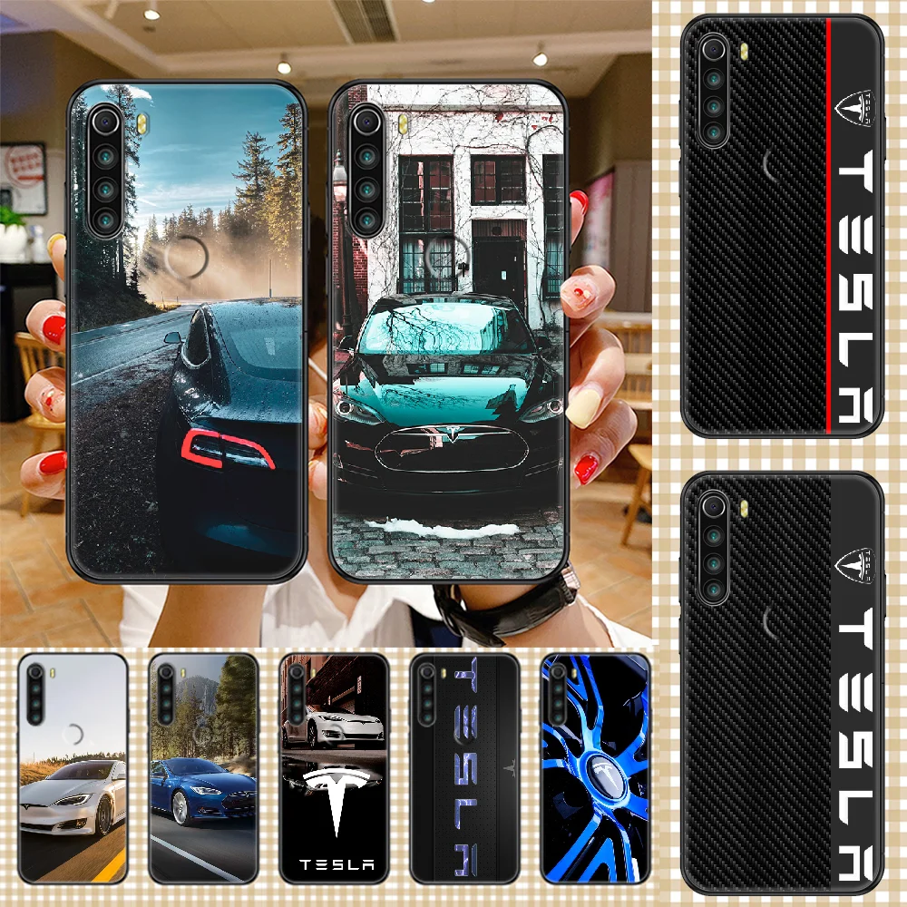 Tesla Inc. car logo rim Phone case For Xiaomi Redmi Note 7 7A 8 8T 9 9A 9S 10 K30 Pro Ultra black trend shell painting prime art