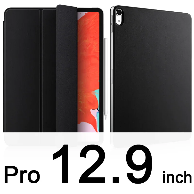 Для Face ID 11 12,9 дюймов iPad Pro, магнитный ультратонкий умный чехол-подставка в виде книжки - Цвет: Black for Pro12.9