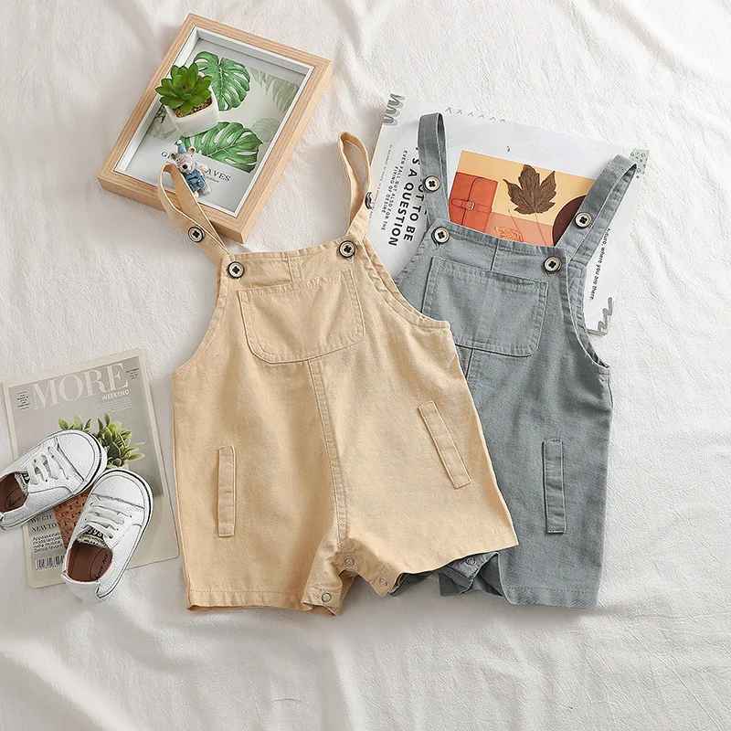 

Baby Girls Jumpsuits Shorts 2020 Summer Korean Casual Pocket Shorts Overalls for Boy Fashion Toddler Kids Shorts Children Pants