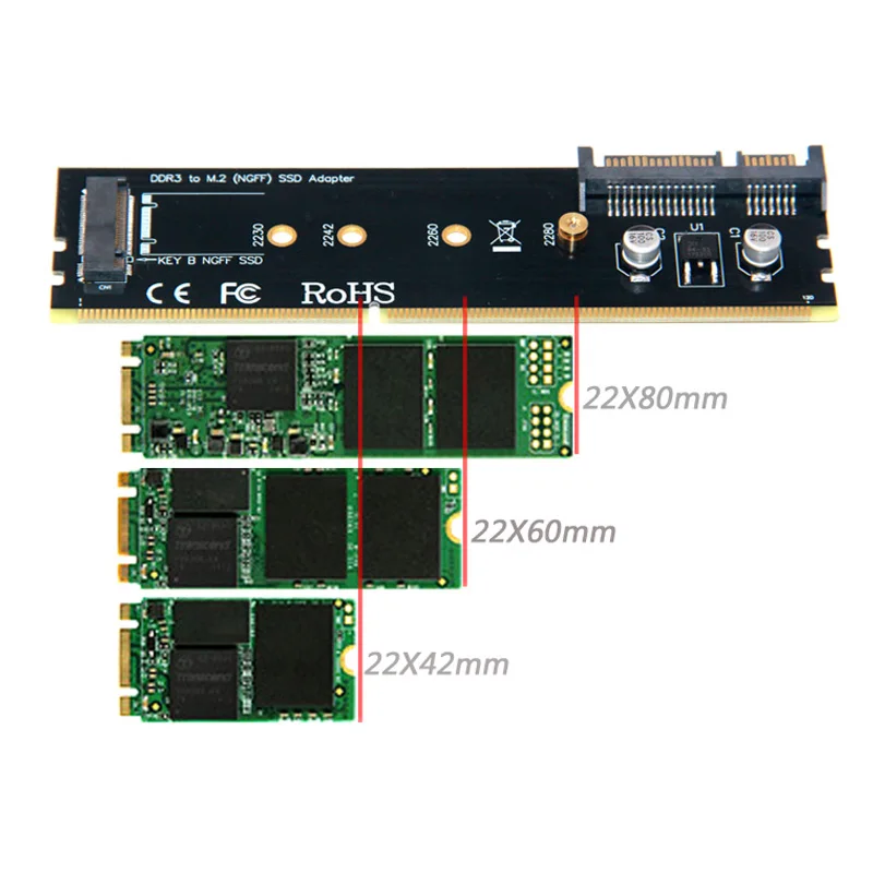 DDR3 DDR4 DDR2 к M2 SSD адаптер M.2 NGFF B Ключ Riser карта SATA 15Pin мощность + 7Pin порт данных