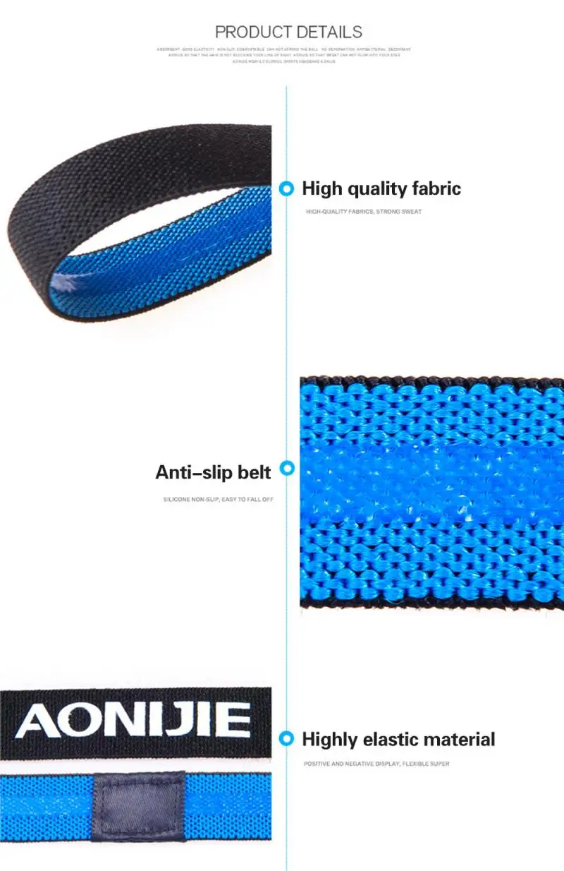 1 шт. нескользящая спортивная повязка на голову для фитнеса тенниса бадминтона